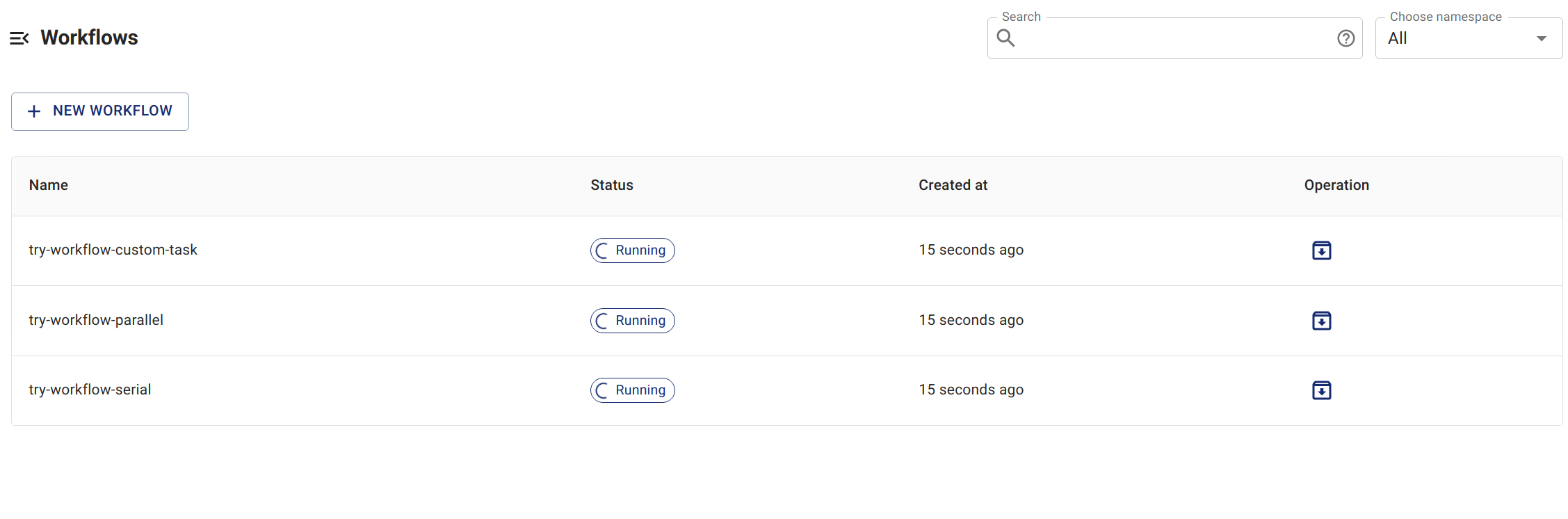 List Workflow On Dashboard